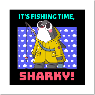 It's Fishing Time, Sharky | Cute Baby Posters and Art